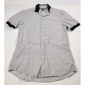 Michael Kors Mens Short Sleeve Button Up Polka Dot Mens Shirt Size S Slim Fit